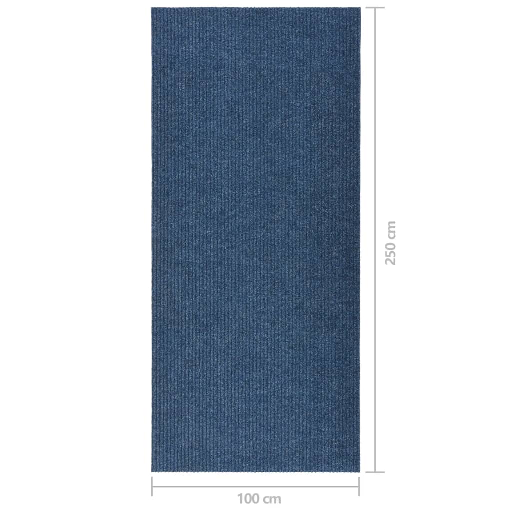 vidaXL Alfombra de pasillo atrapa suciedad 100x250 cm azul