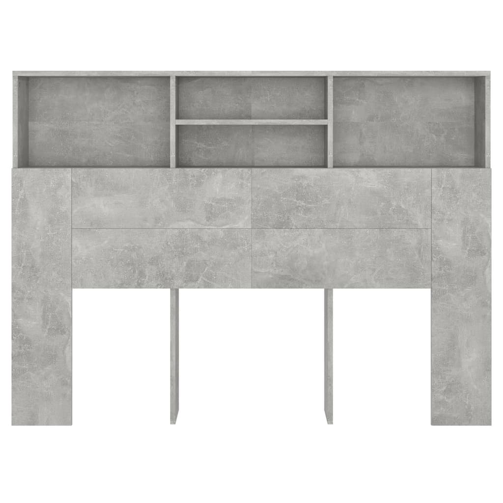 vidaXL Mueble cabecero gris hormigón 140x19x103,5 cm