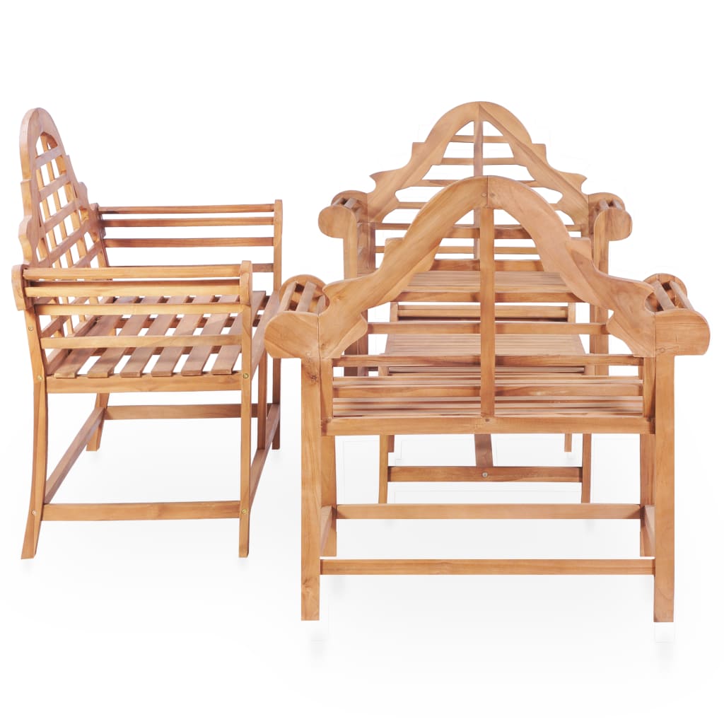 vidaXL Set de sofás de jardín 4 piezas de madera maciza de teca
