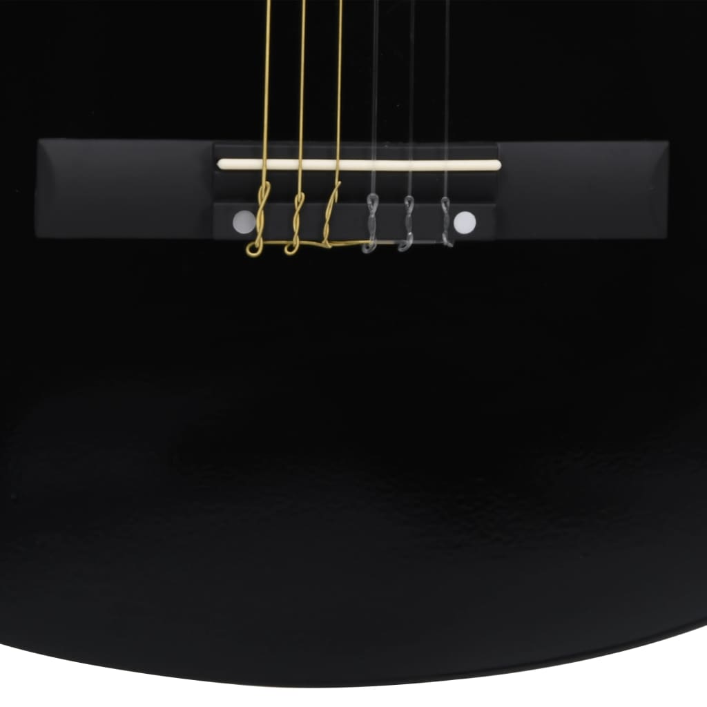 vidaXL Guitarra clásica occidental con ecualizador y 6 cuerdas negro