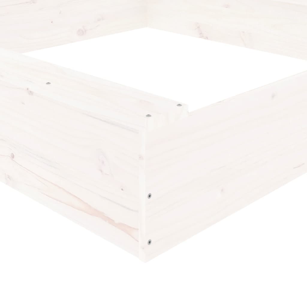 vidaXL Arenero con asientos cuadrado madera maciza de pino blanco