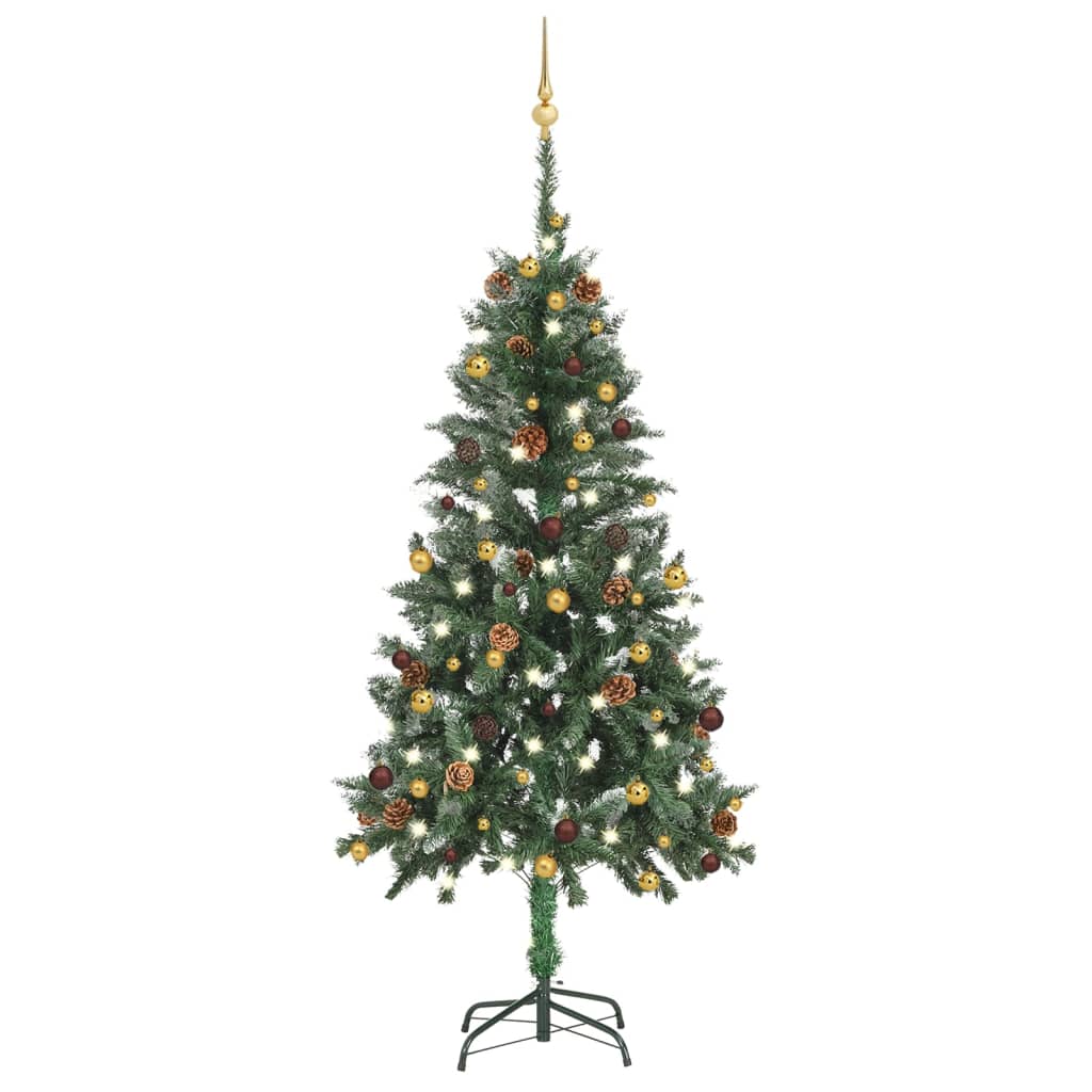 vidaXL Árbol de Navidad artificial con luces LED y bolas 150 cm
