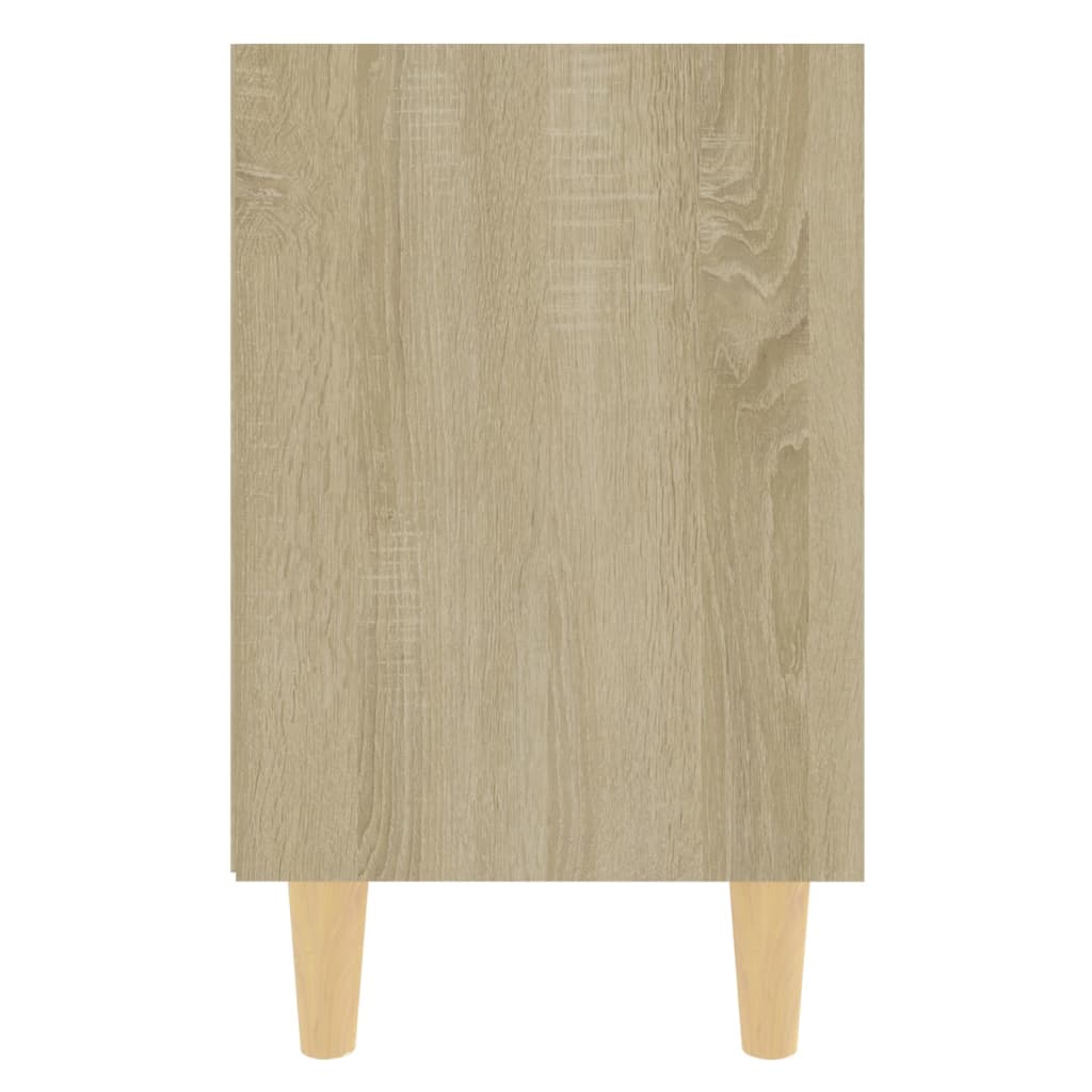 vidaXL Mesita noche con patas madera pino blanco y Sonoma 40x30x50 cm