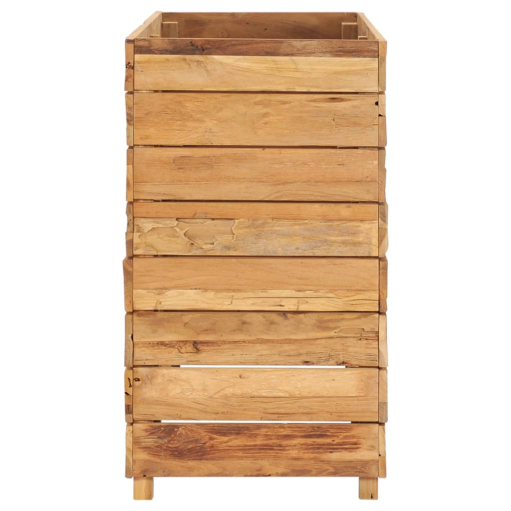 vidaXL Arriate elevado madera de teca reciclada y acero 100x40x72 cm