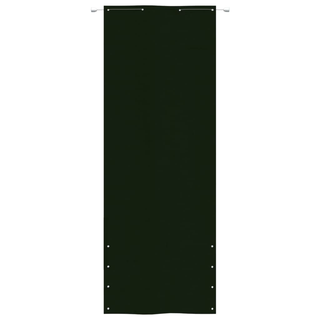 vidaXL Toldo pantalla para balcón tela oxford verde oscuro 80x240 cm