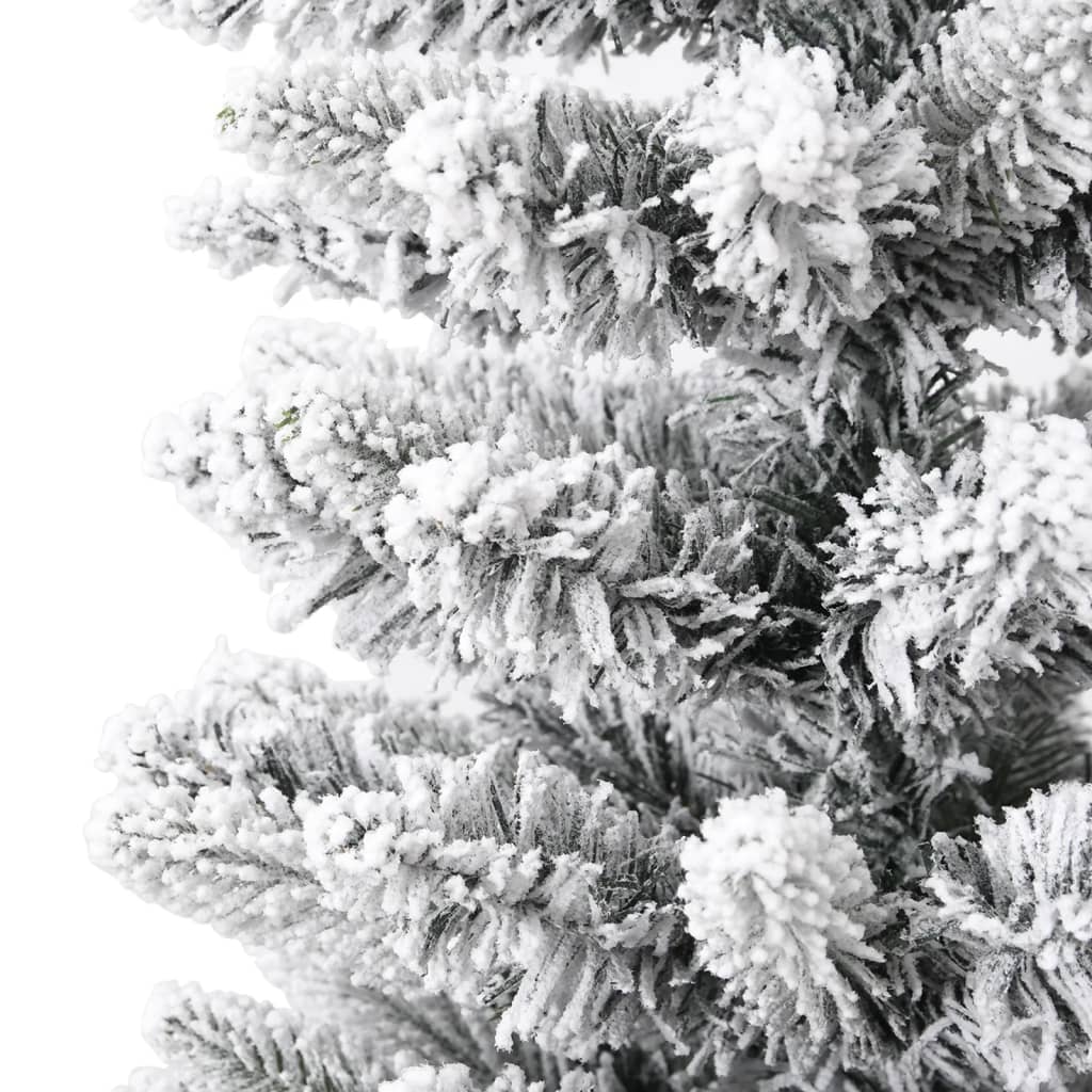 vidaXL Árbol de Navidad artificial estrecho con nieve PVC y PE 210 cm