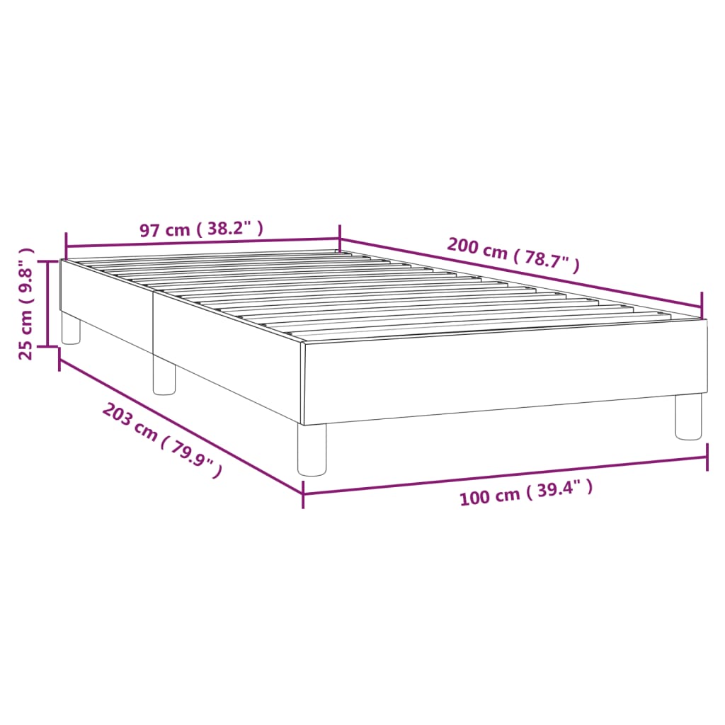 vidaXL Estructura de cama de terciopelo gris claro 100x200 cm