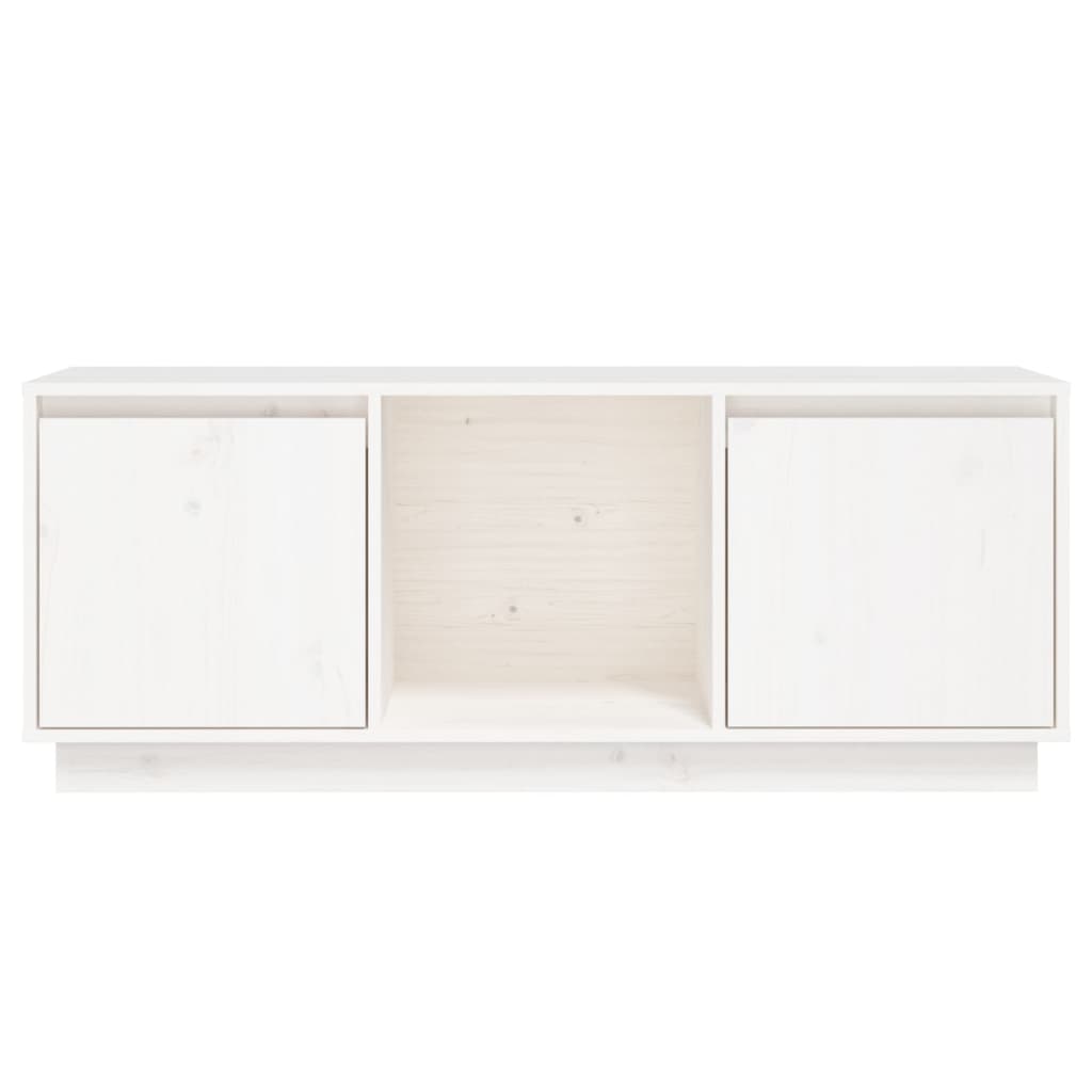 vidaXL Mueble para TV de madera maciza de pino blanco 110,5x35x44 cm