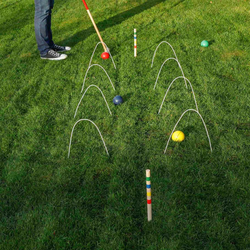 HI Set para jugar a croquet multicolor 125x25 cm
