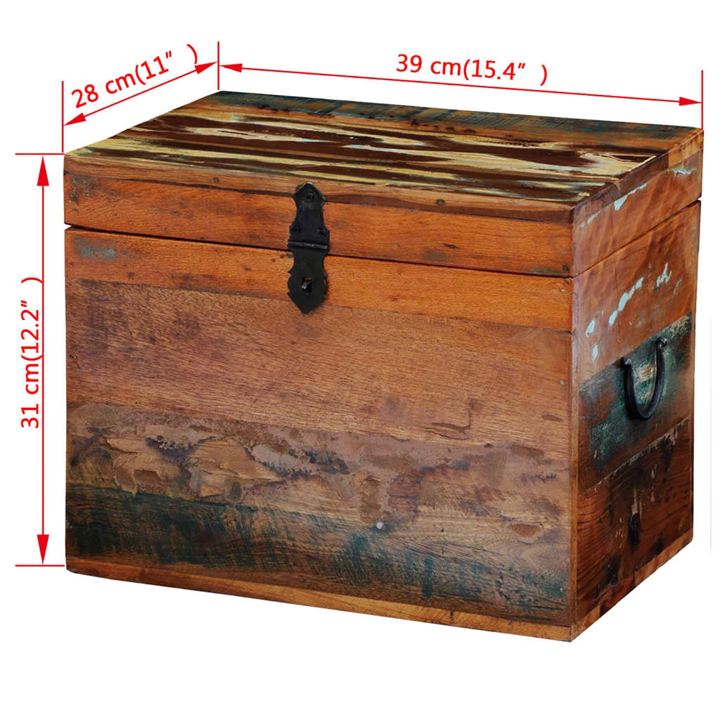 vidaXL Caja de almacenamiento madera maciza reciclada