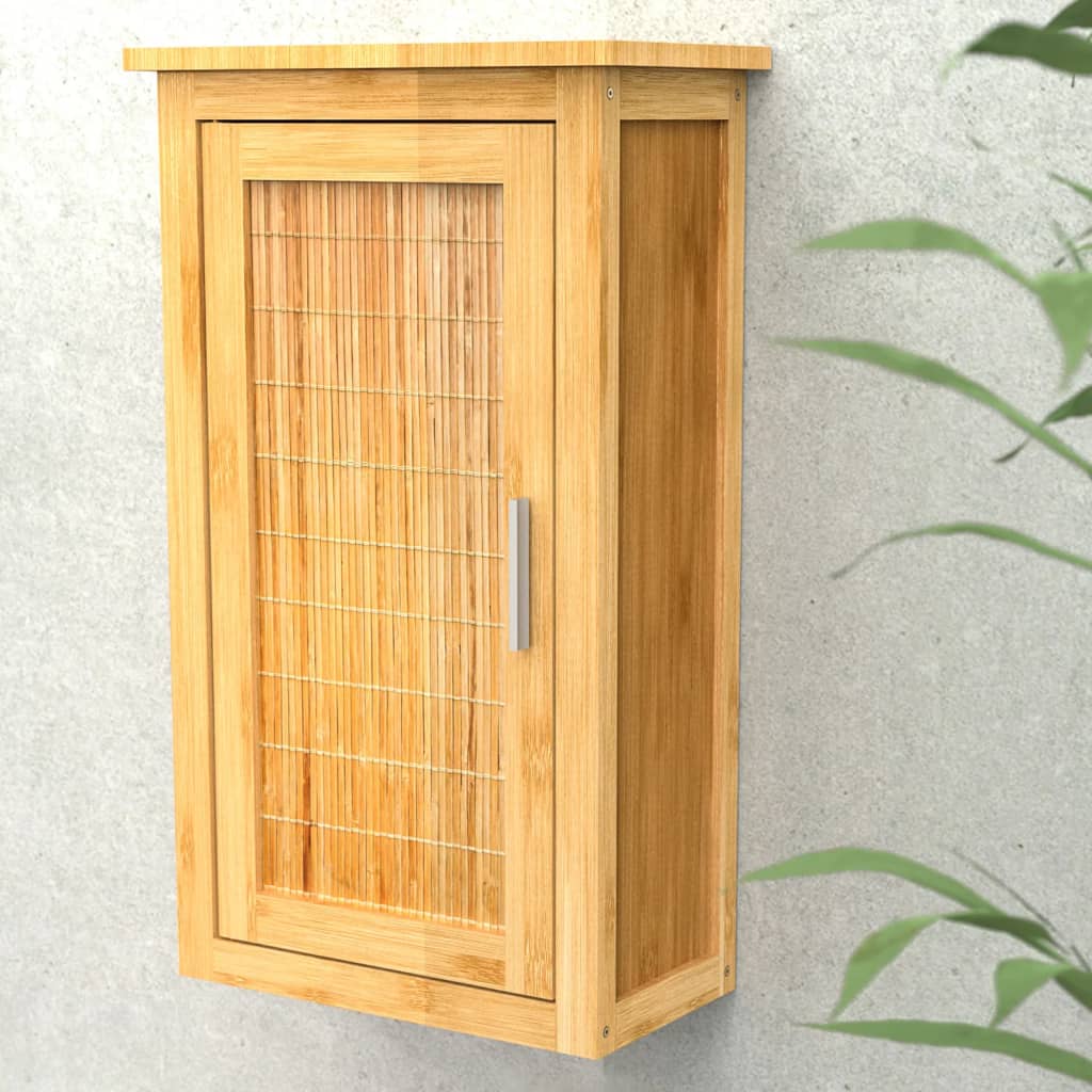 EISL Armario alto con puerta de bambú 40x20x70 cm