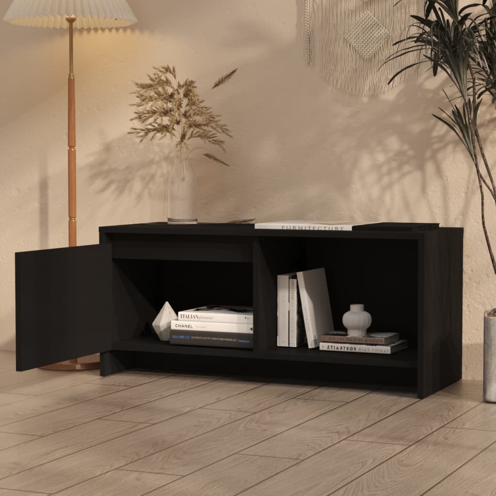 vidaXL Mueble para TV madera contrachapada negro 90x35x40 cm