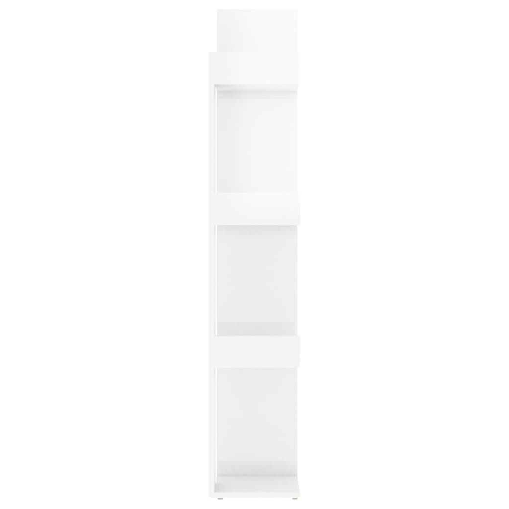 vidaXL Librería de madera contrachapada blanco brillante 86x25,5x140cm