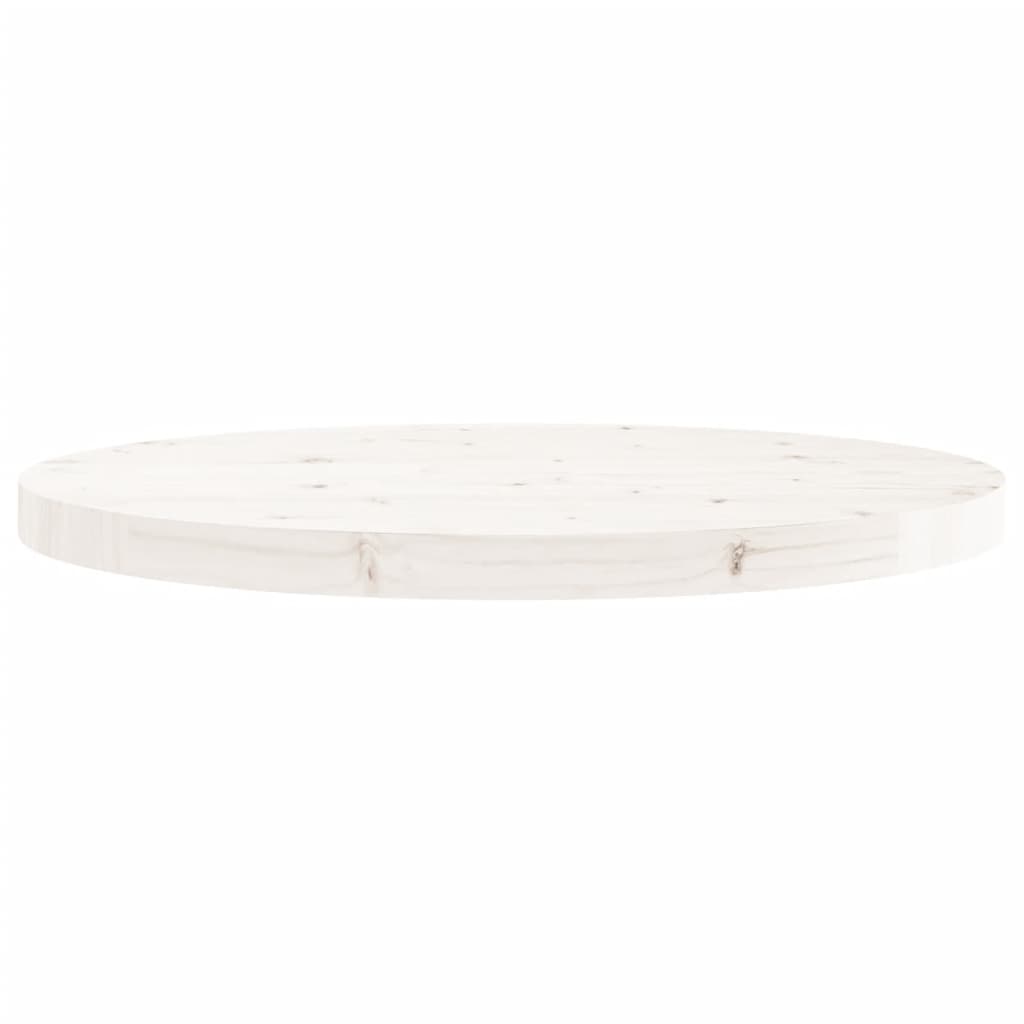 vidaXL Tablero de mesa redondo madera maciza de pino blanco Ø60x3 cm