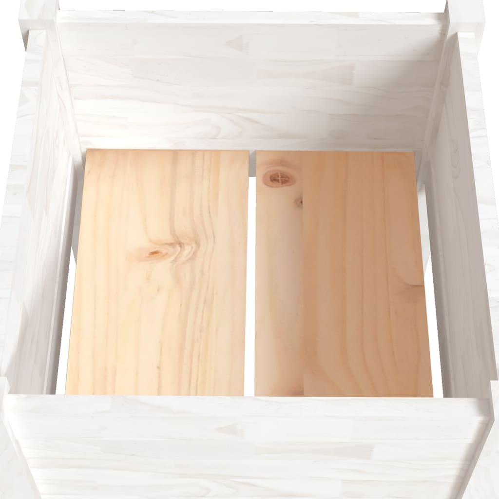 vidaXL Jardineras 2 unidades madera maciza de pino blanco 40x40x70 cm