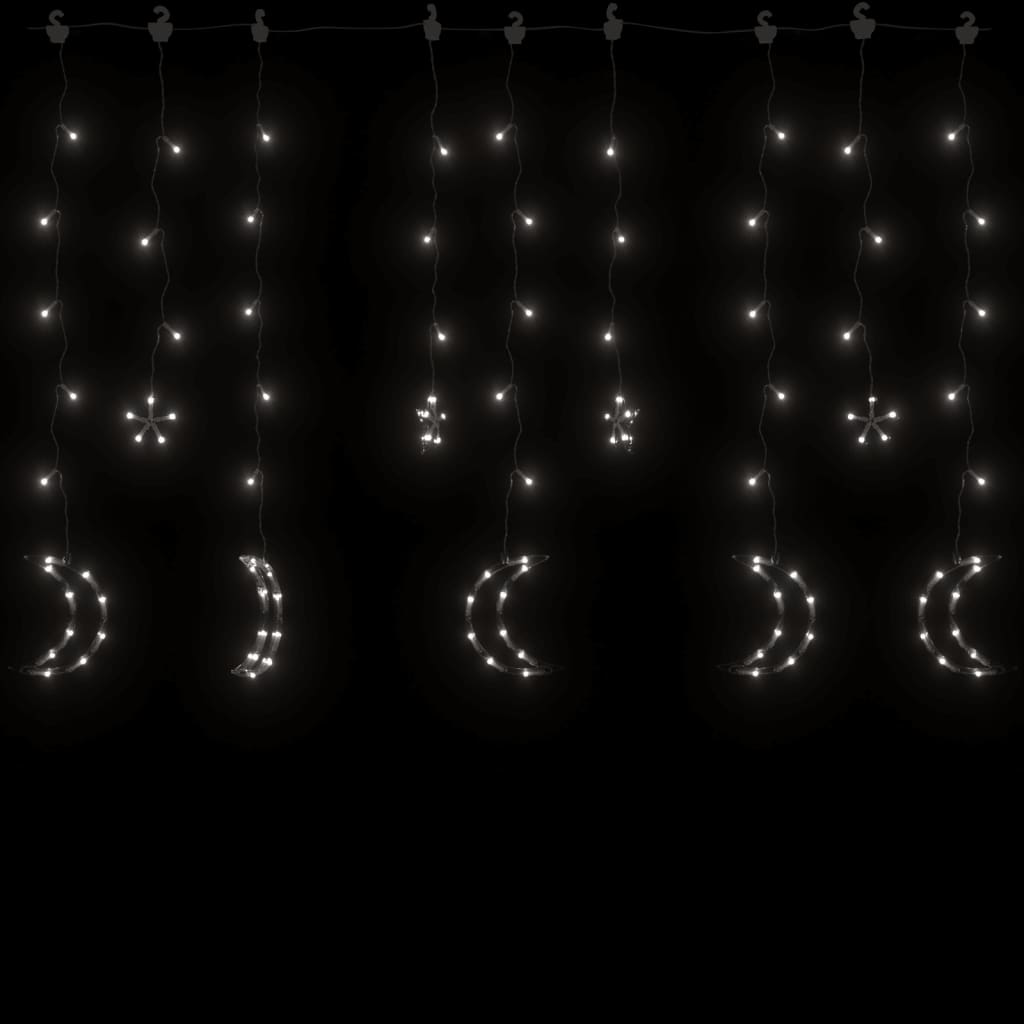 vidaXL Luces estrella y luna 138 LEDs blanco frío con control remoto
