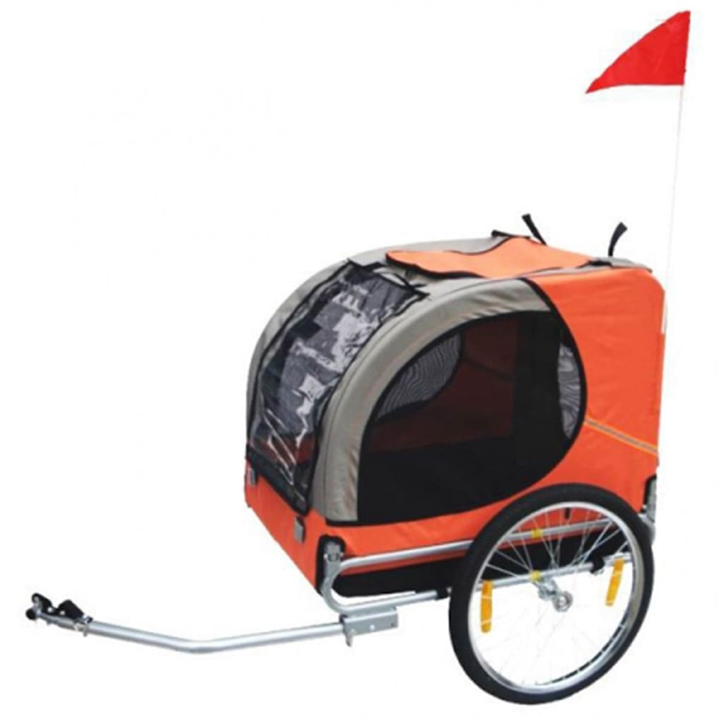 vidaXL Remolque de bicicleta para perros Lassie naranja