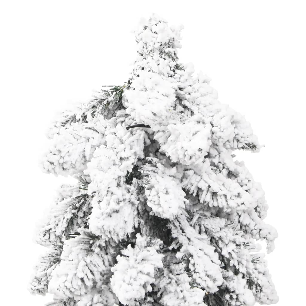 vidaXL Árbol de Navidad artificial iluminado 130 LEDs y nieve 210 cm