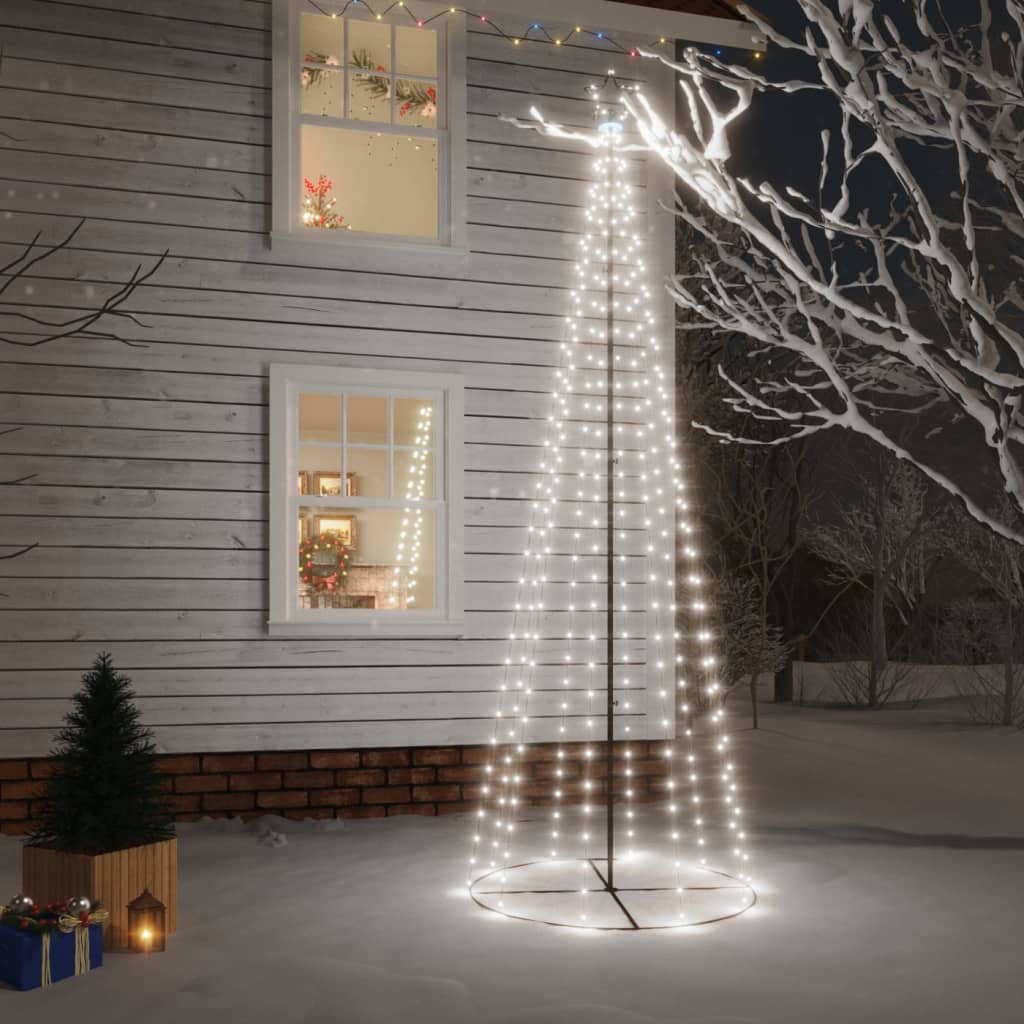vidaXL Árbol de Navidad cónico 310 LED blanco frío 100x300 cm