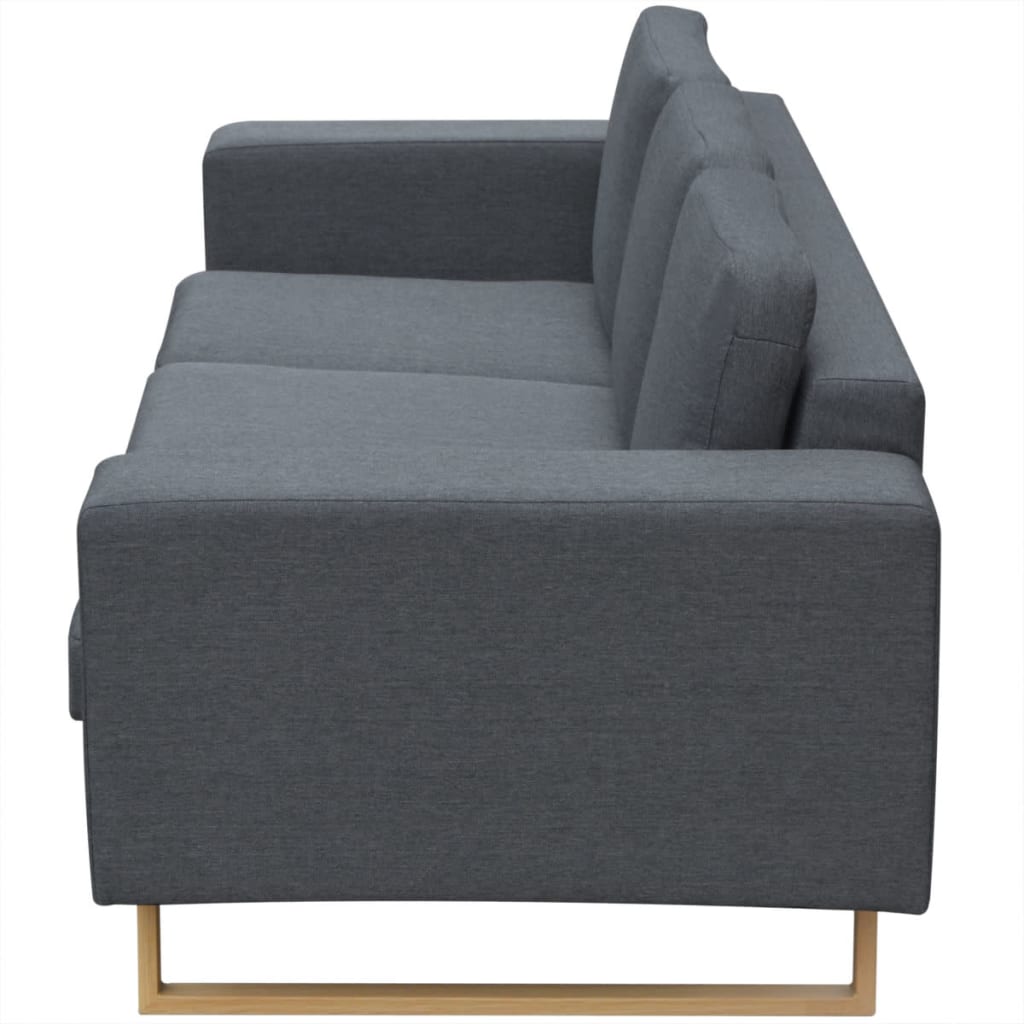 vidaXL Conjunto de sofás de 2 y 3 plazas gris oscuro