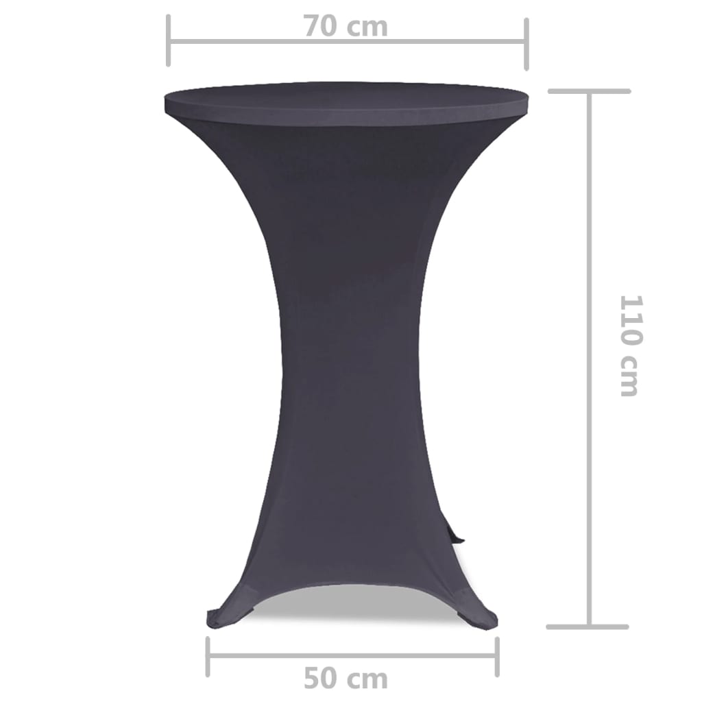 vidaXL Funda elástica para mesa 2 unidades 70 cm gris antracita