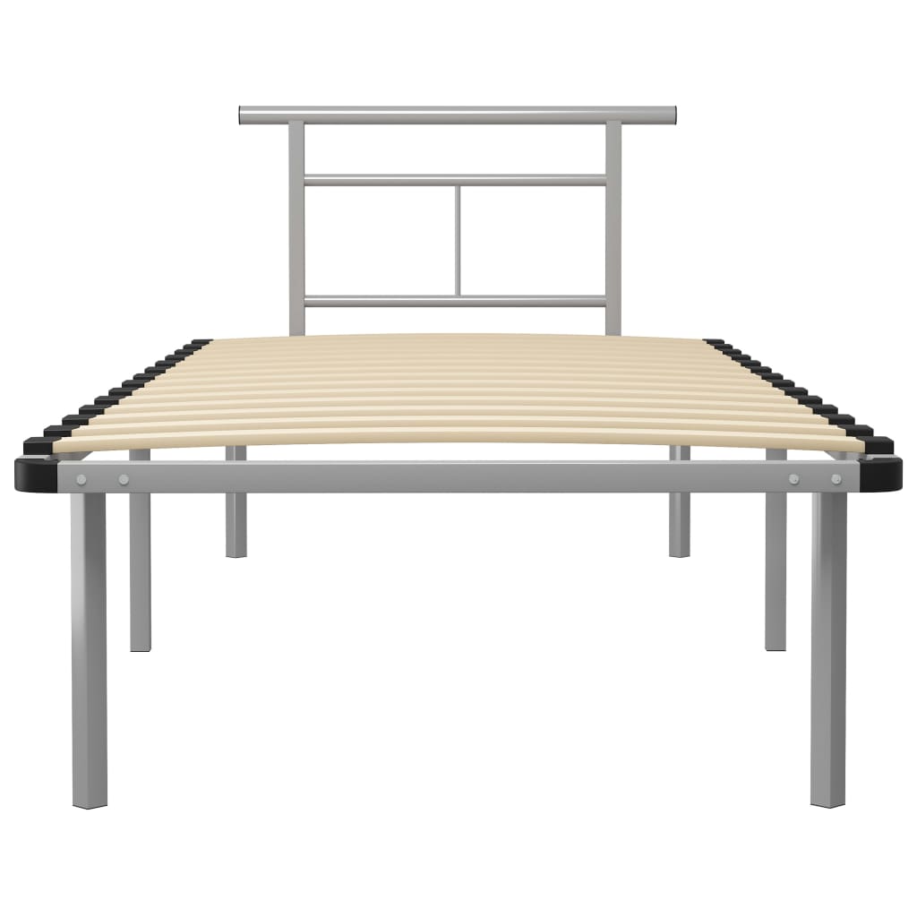 vidaXL Estructura de cama de metal gris 90x200 cm
