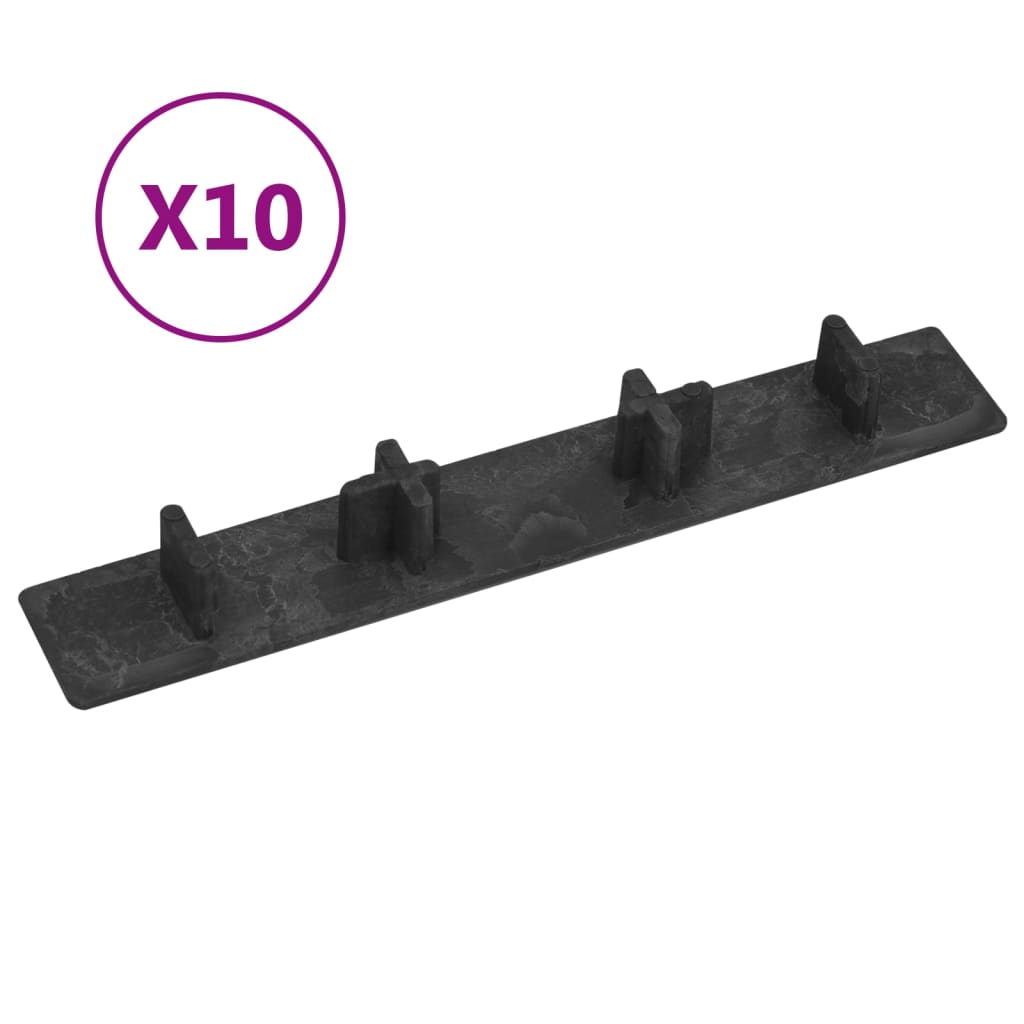 vidaXL Tapas de extremo de plataforma 10 unidades plástico negro