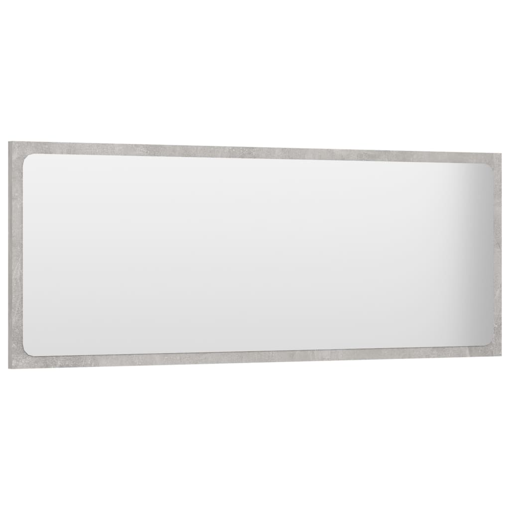 vidaXL Espejo de baño madera contrachapada gris hormigón 100x1,5x37 cm