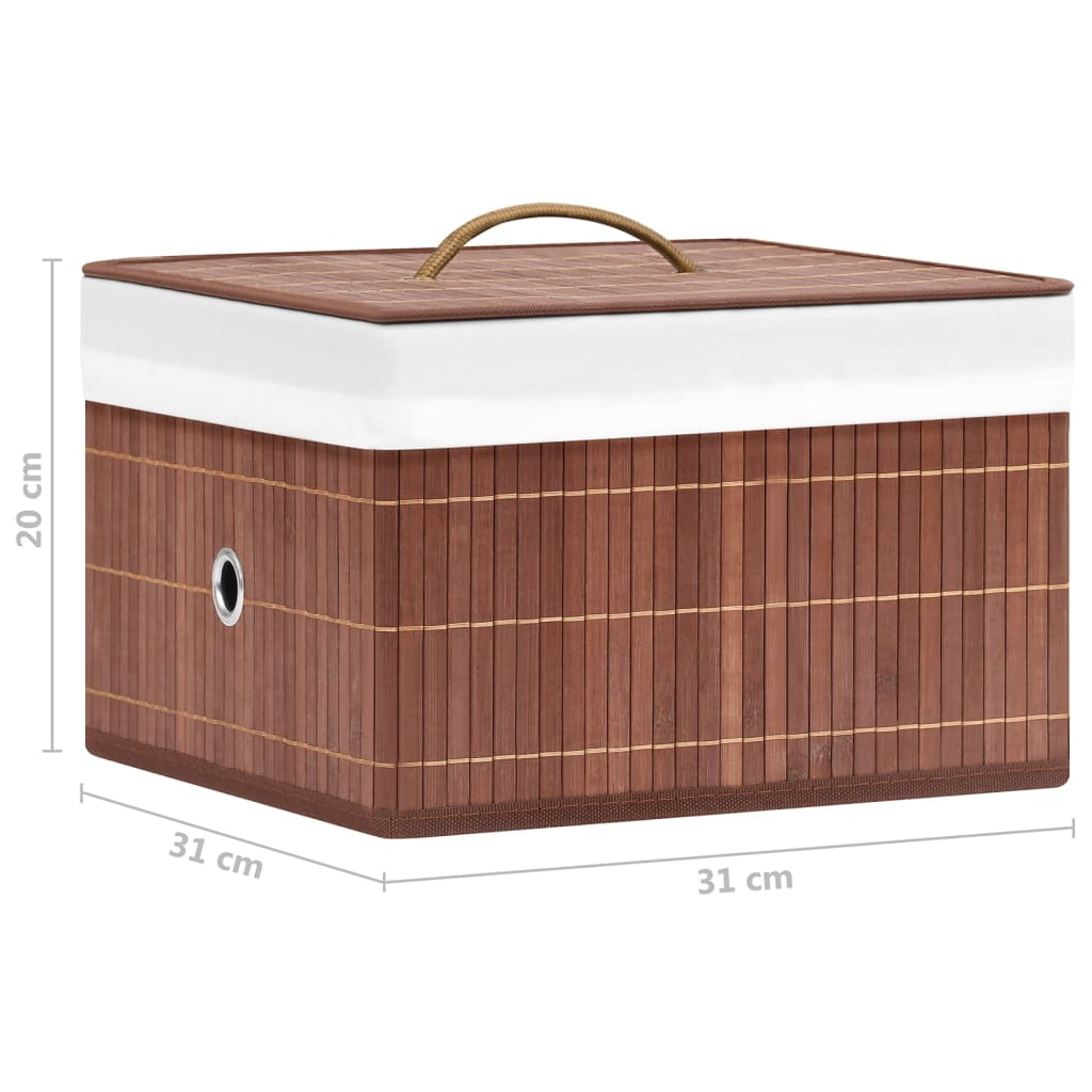 vidaXL Cajas de almacenamiento de bambú 4 unidades marrón