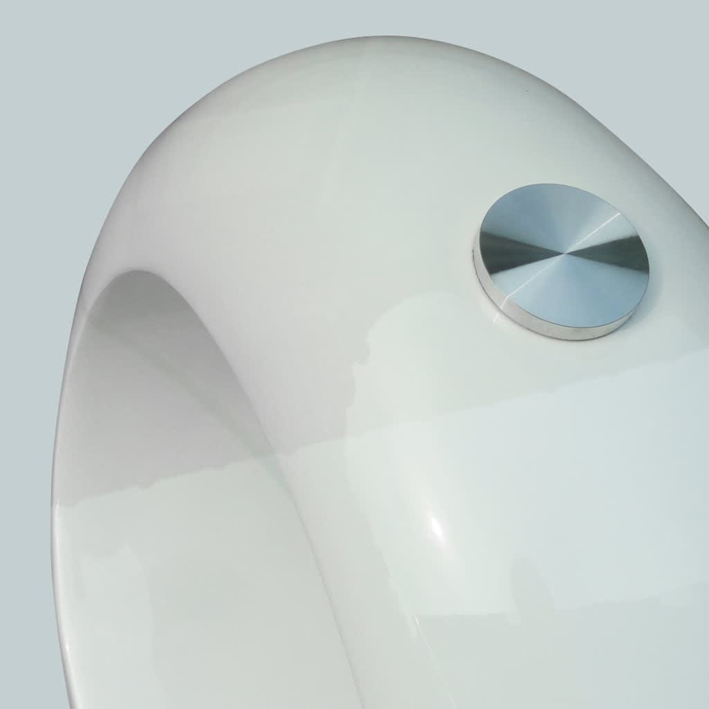 vidaXL Mesa de centro superficie ovalada de vidrio blanco brillante