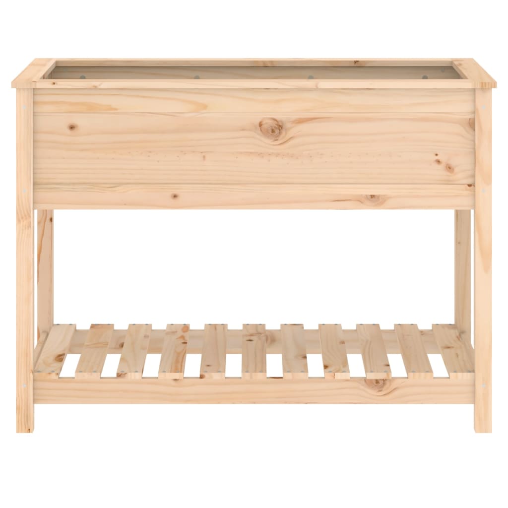 vidaXL Jardinera con estante de madera maciza de pino 111,5x54x81 cm