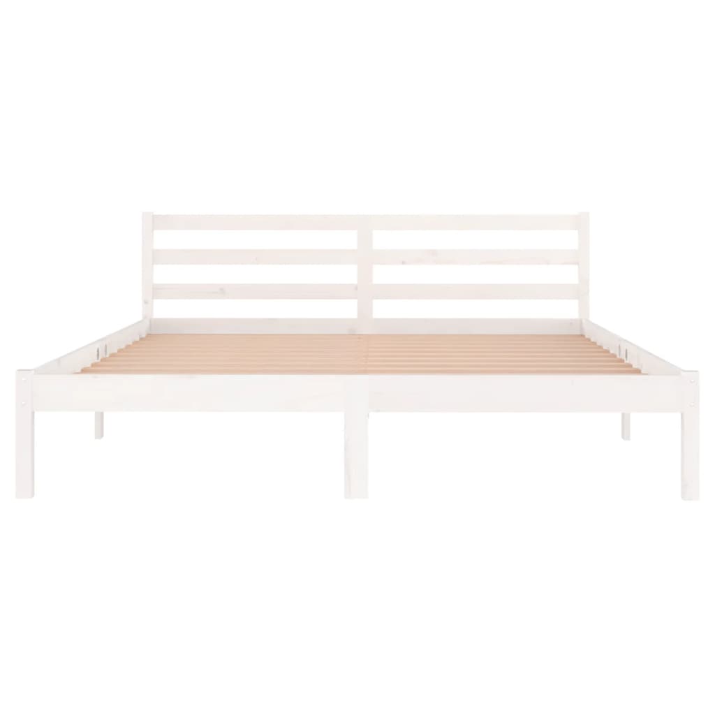 vidaXL Estructura de cama madera maciza de pino blanco 160x200 cm