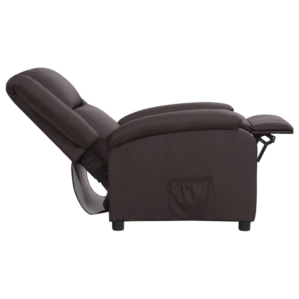 vidaXL Sillón reclinable eléctrico de cuero auténtico marrón