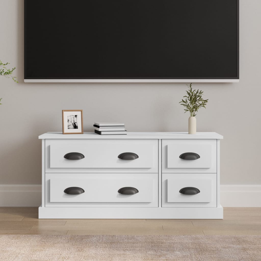 vidaXL Mueble para TV madera contrachapada blanco 100x35,5x45 cm
