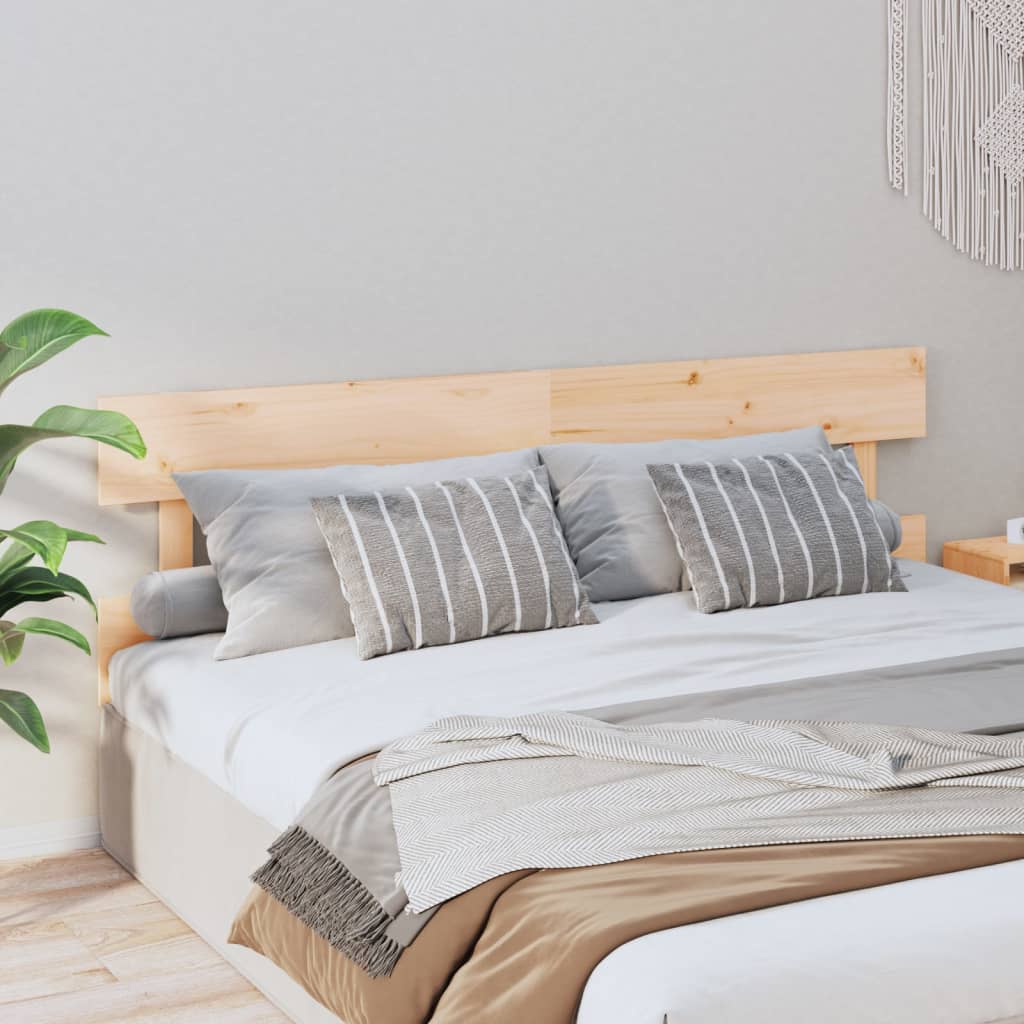 vidaXL Cabecero de cama madera maciza de pino gris 204x3x81 cm