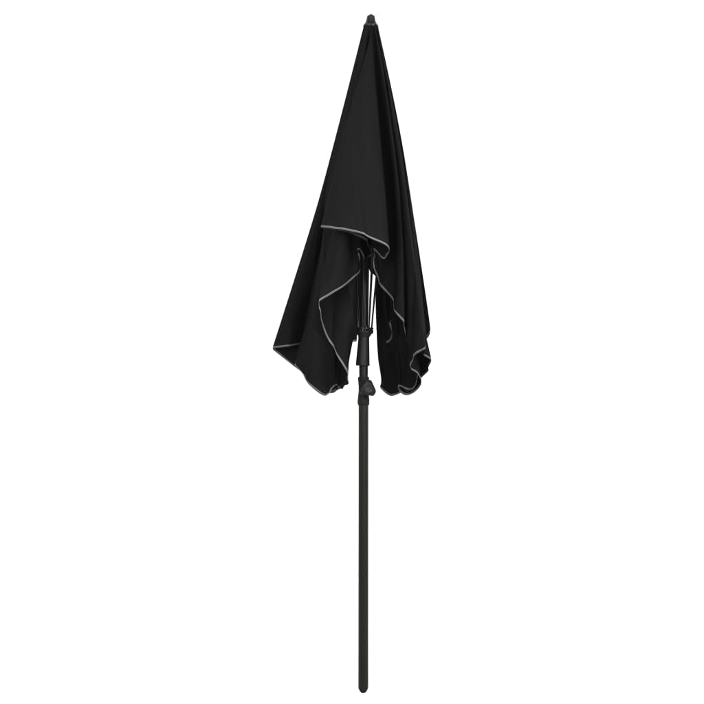 vidaXL Sombrilla de jardín con poste negro 200x130 cm