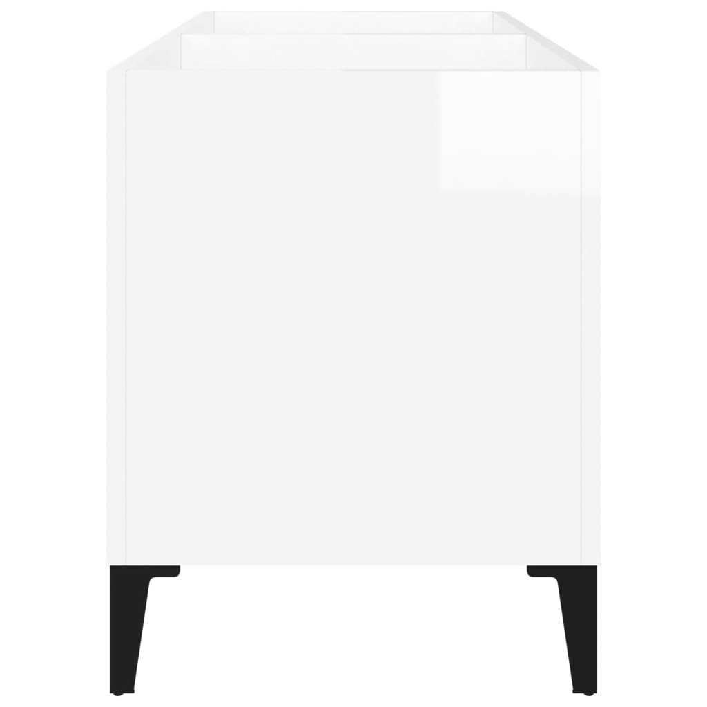 vidaXL Mueble discos madera contrachapada blanco brillo 74,5x38x48 cm