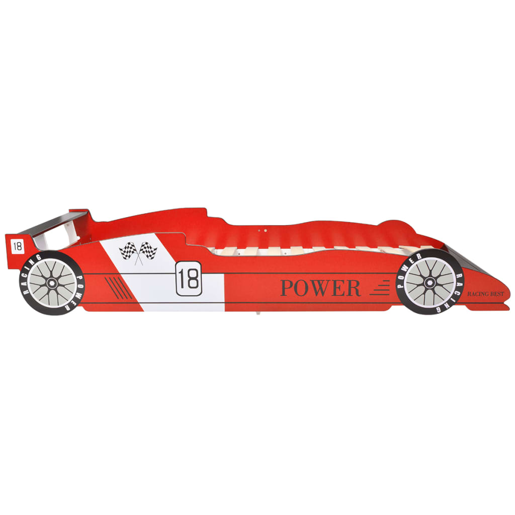 vidaXL Cama con forma de coche de carreras para niños roja 90x200 cm