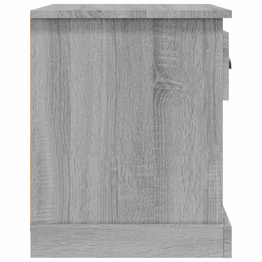vidaXL Mesitas de noche 2 uds madera contrachapada gris 39x39x47,5 cm