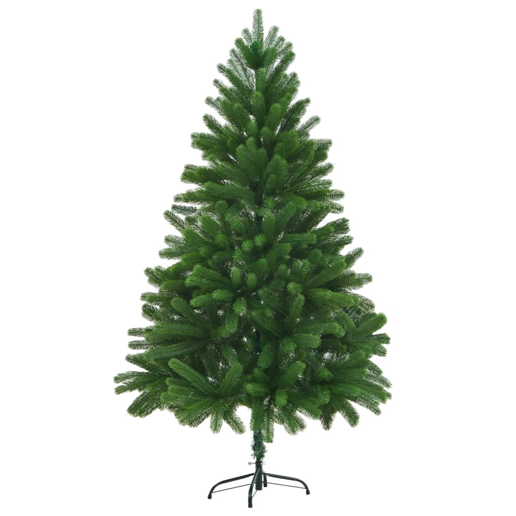 vidaXL Árbol de Navidad artificial preiluminado con luces verde 210 cm