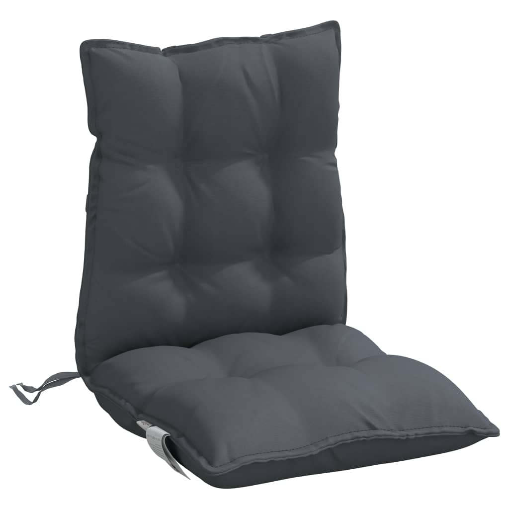 vidaXL Cojines de silla respaldo bajo 6 uds tela Oxford gris antracita