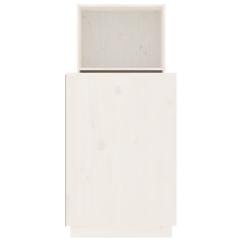 vidaXL Escritorio de madera maciza de pino blanco 110x53x117 cm