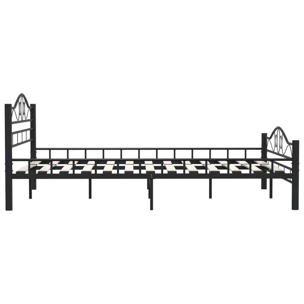 vidaXL Estructura de cama de acero negro 160x200 cm