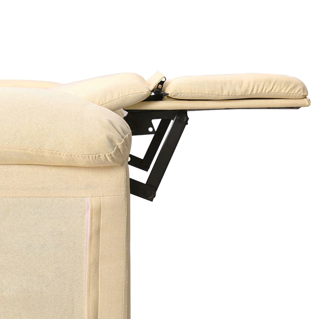 vidaXL Sillón de masaje reclinable de tela crema