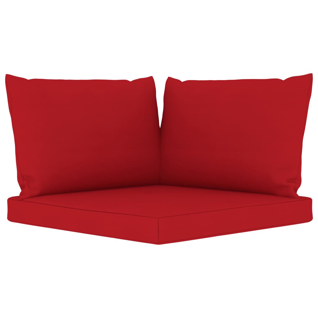 vidaXL Set de muebles de jardín 6 pzs madera impregnada cojines rojos