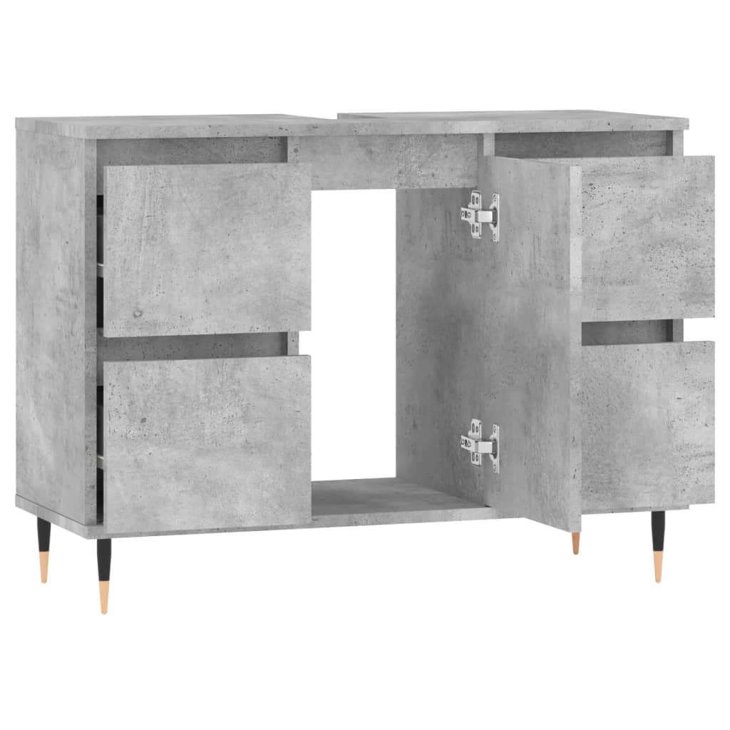 vidaXL Mueble de baño madera de ingeniería gris hormigón 80x33x60 cm