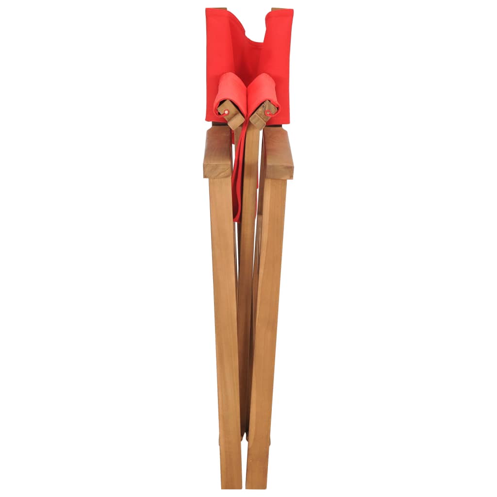 vidaXL Silla de director madera maciza de teca rojo