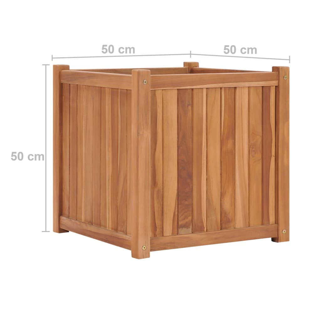 vidaXL Arriate elevado madera maciza de teca 50x50x50 cm