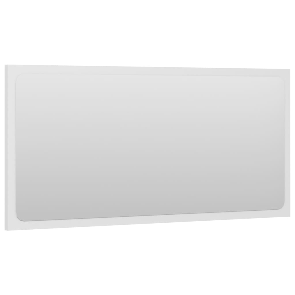 vidaXL Espejo de baño madera contrachapada blanco 80x1,5x37 cm