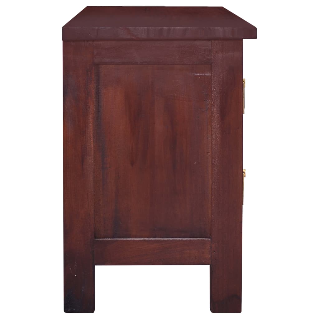 vidaXL Mueble para TV marrón clásico madera maciza caoba 100x30x45 cm